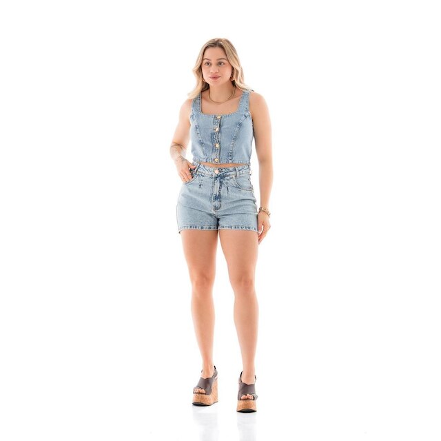 Shorts Jeans Feminino Arauto Mom Comfy