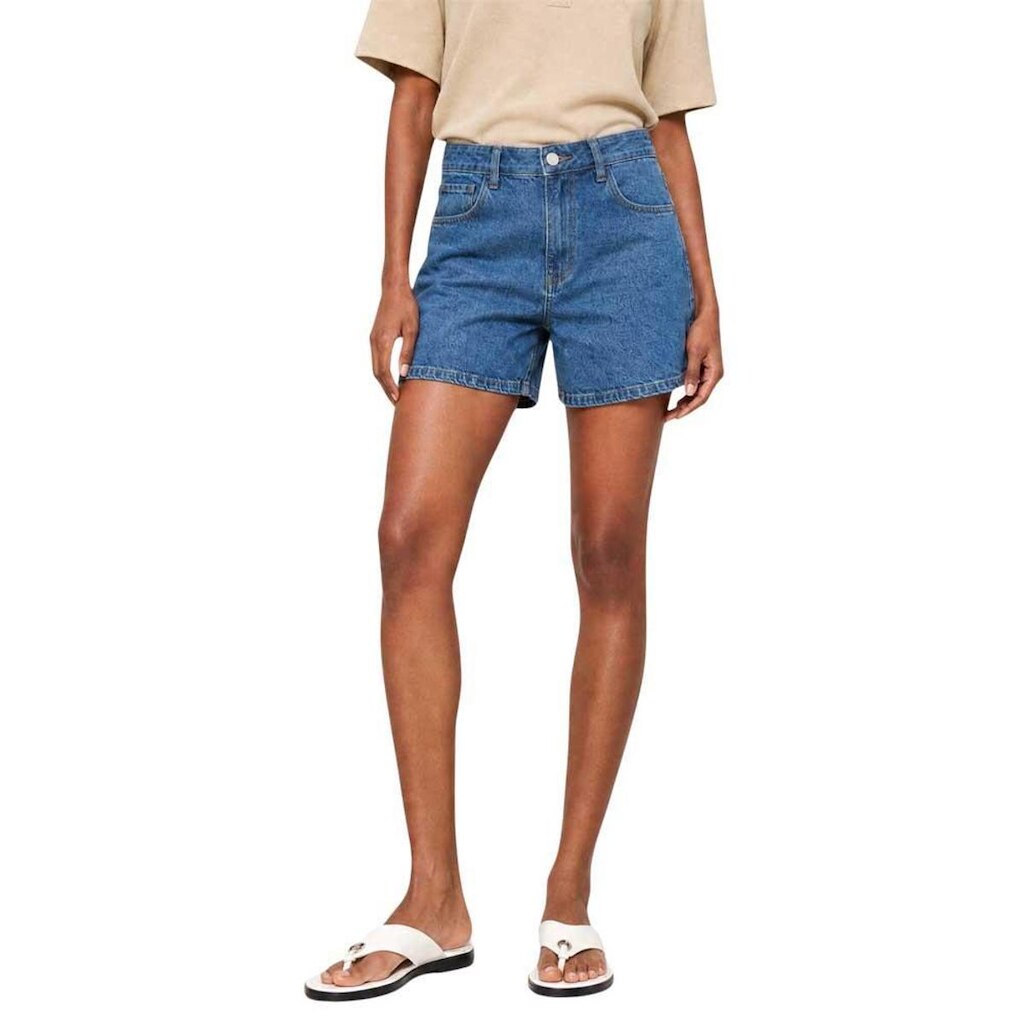 Shorts Jeans Hering Feminino Mom Cintura Alta