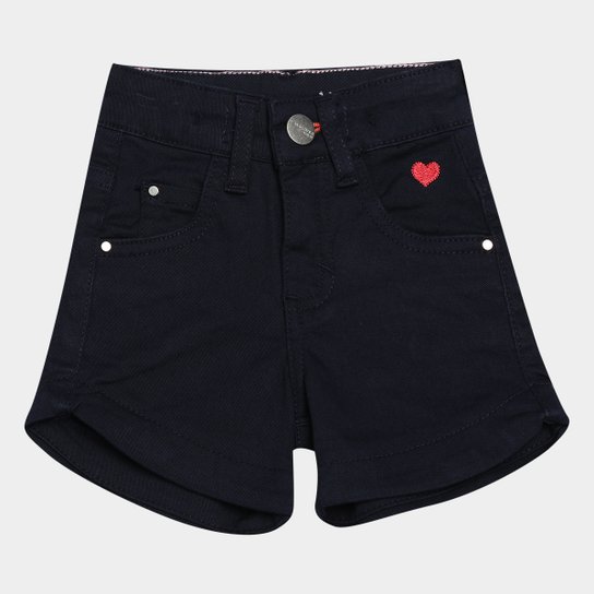 Shorts Jeans Juvenil Malwee Comfort Feminino - Marinho