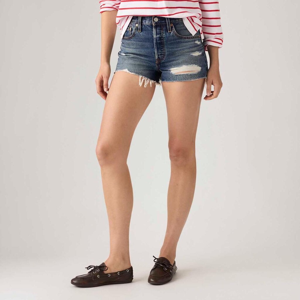 Shorts Jeans Levi's 501 Original Lavagem Escura Feminino