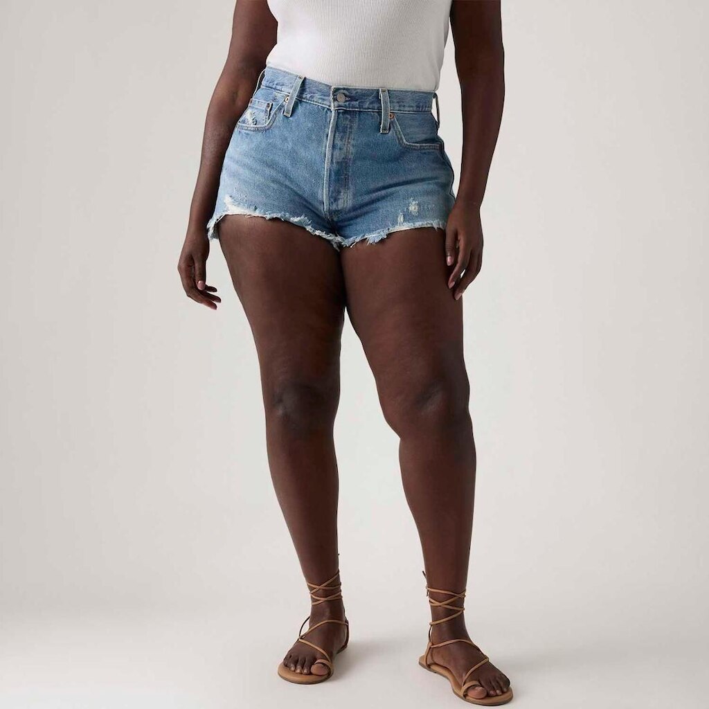 Shorts Jeans Levi's 501 Original Lavagem Média Feminino