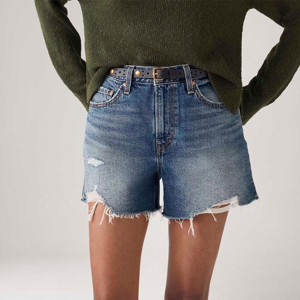 Shorts Jeans Levi's Ribcage Lavagem Média Feminino