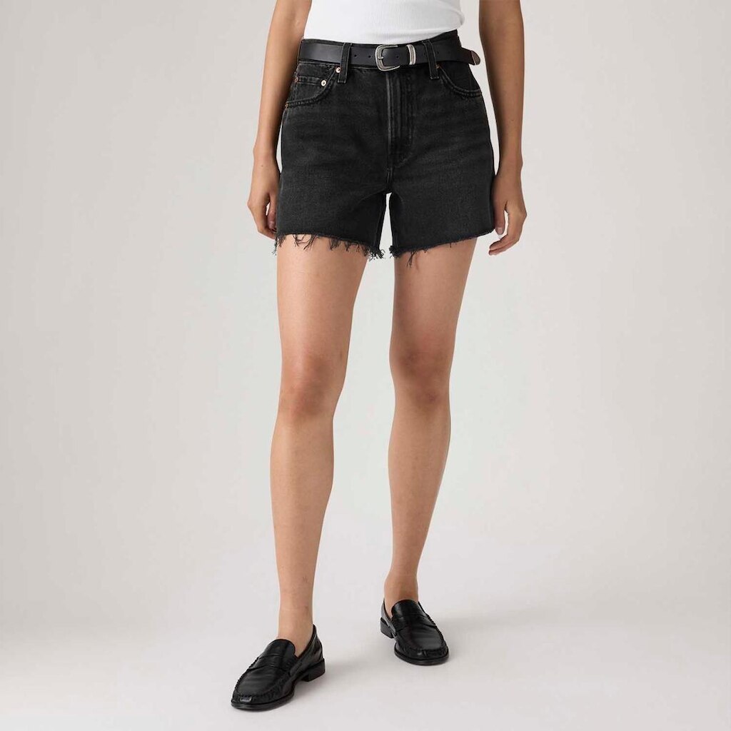 Shorts Jeans Levi's Ribcage Preto Feminino