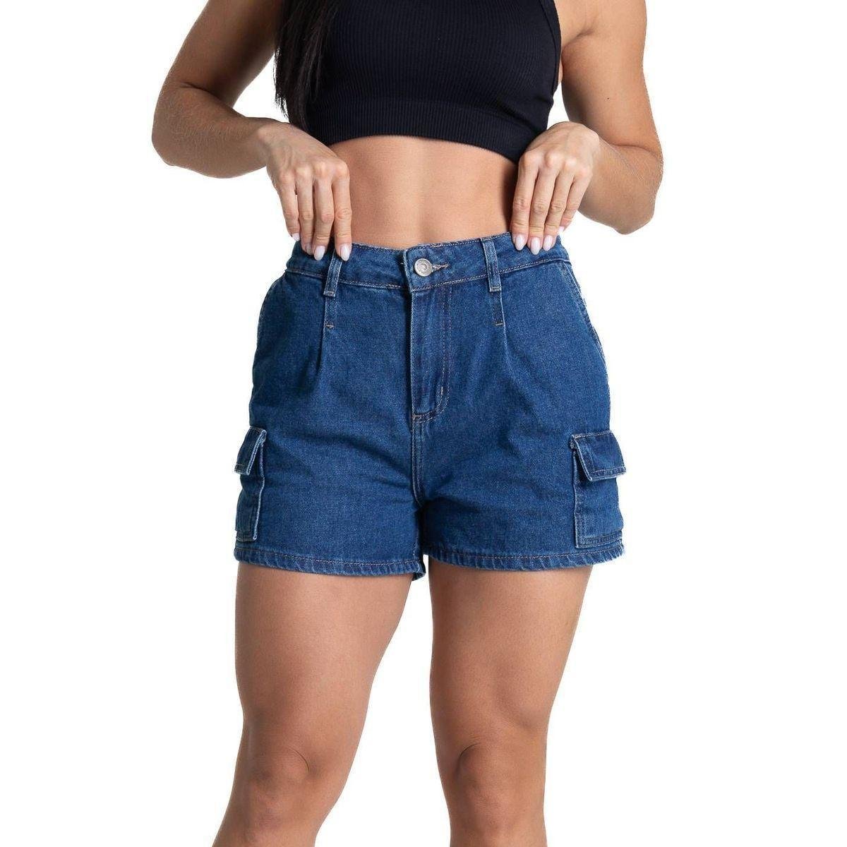 Shorts Azul M Botinho Azul Royal Feminino - Compre Online | Zattini
