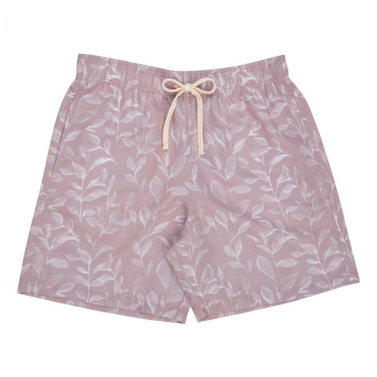Shorts Masculino Adulto Folhas Aquarelas Moda Praia - Mash