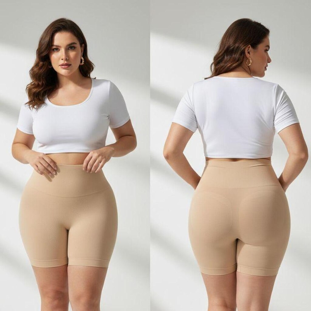 Shorts Modelador Sem Costura Selene com Cintura Antideslizante em Silicone