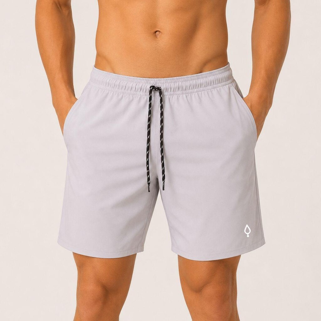 Shorts Praia Bermuda Masculino Básico liso em Tactel Elastano