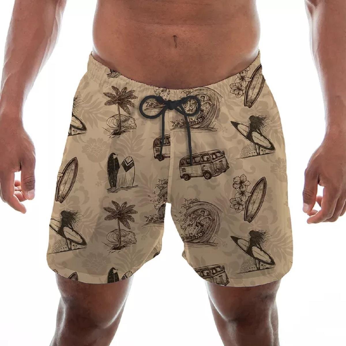 Menor preço em Shorts Praia Masculino Tactel Leve Casual Material Premium
