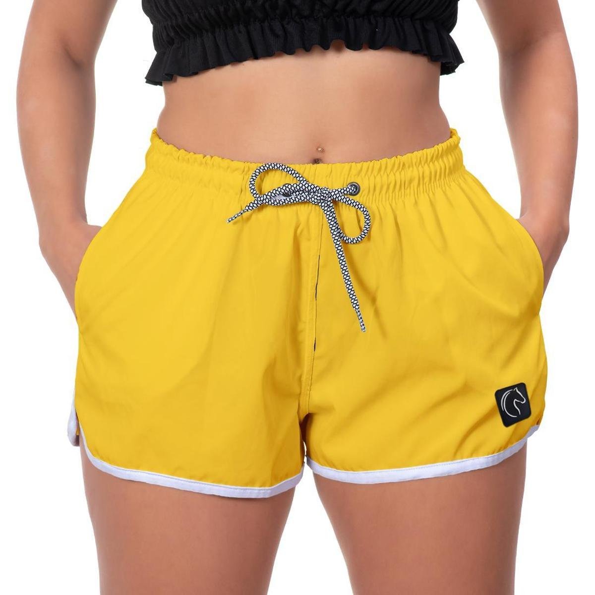 SHORTS PRAIA MAURICINHO FEMININO W2 AMARELO PISCINA MODA - Amarelo Menor preço em SHORTS PRAIA MAURICINHO FEMININO W2 AMARELO PISCINA MODA - Amarelo
