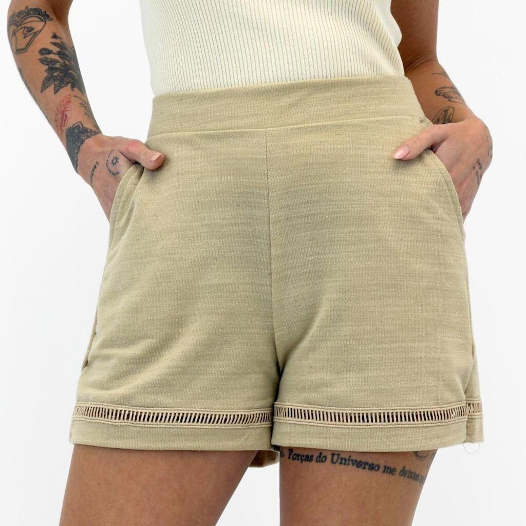 Shorts Rovitex Curto em Moletinho Feminino