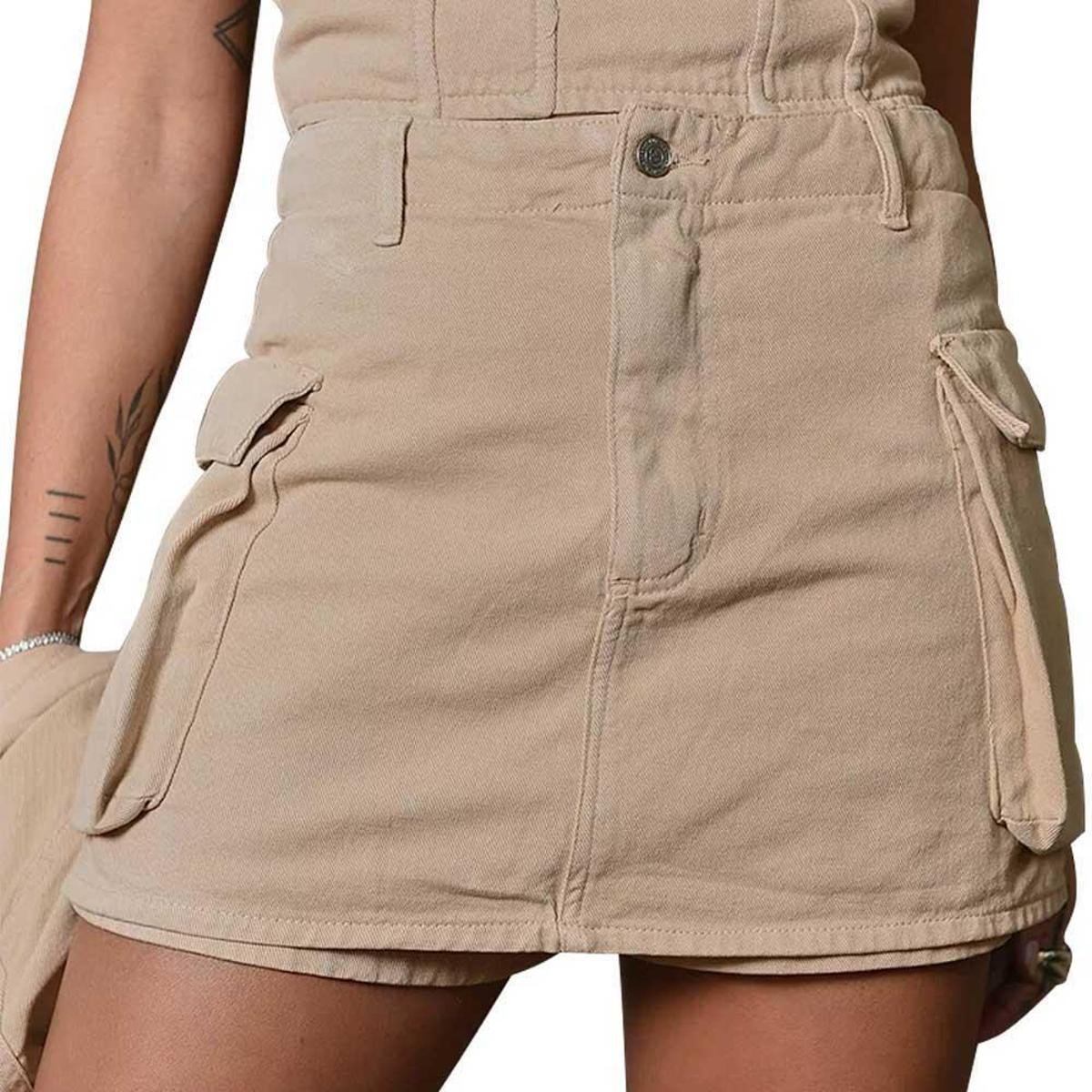 HOT Short Saia Cargo Saia Marrom Jeans Shorts Saia Alcance
