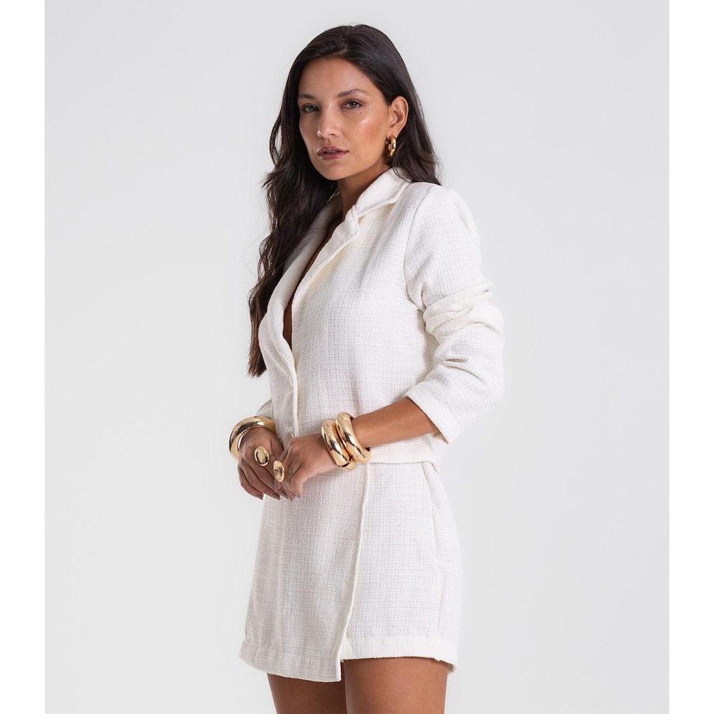 Shorts Saia Feminino Tweed Polly Endless Bege