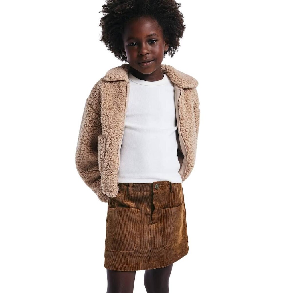 Shorts Saia Infantil Hering Em Veludo Cotelê Marrom