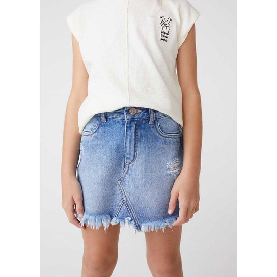 Shorts Saia Jeans Infantil Menina - CAB01ASN4 - Azul