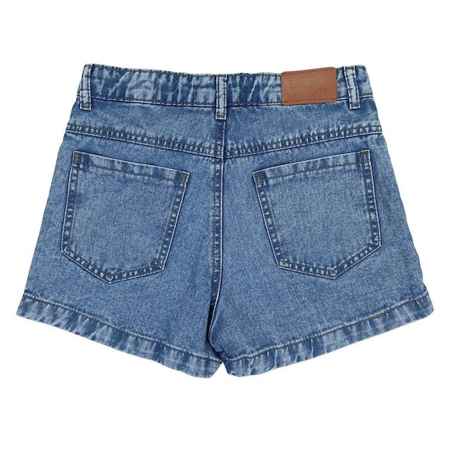 Shorts Saia Juvenil Look Jeans Assimétrico Jeans - 6 - UNICA