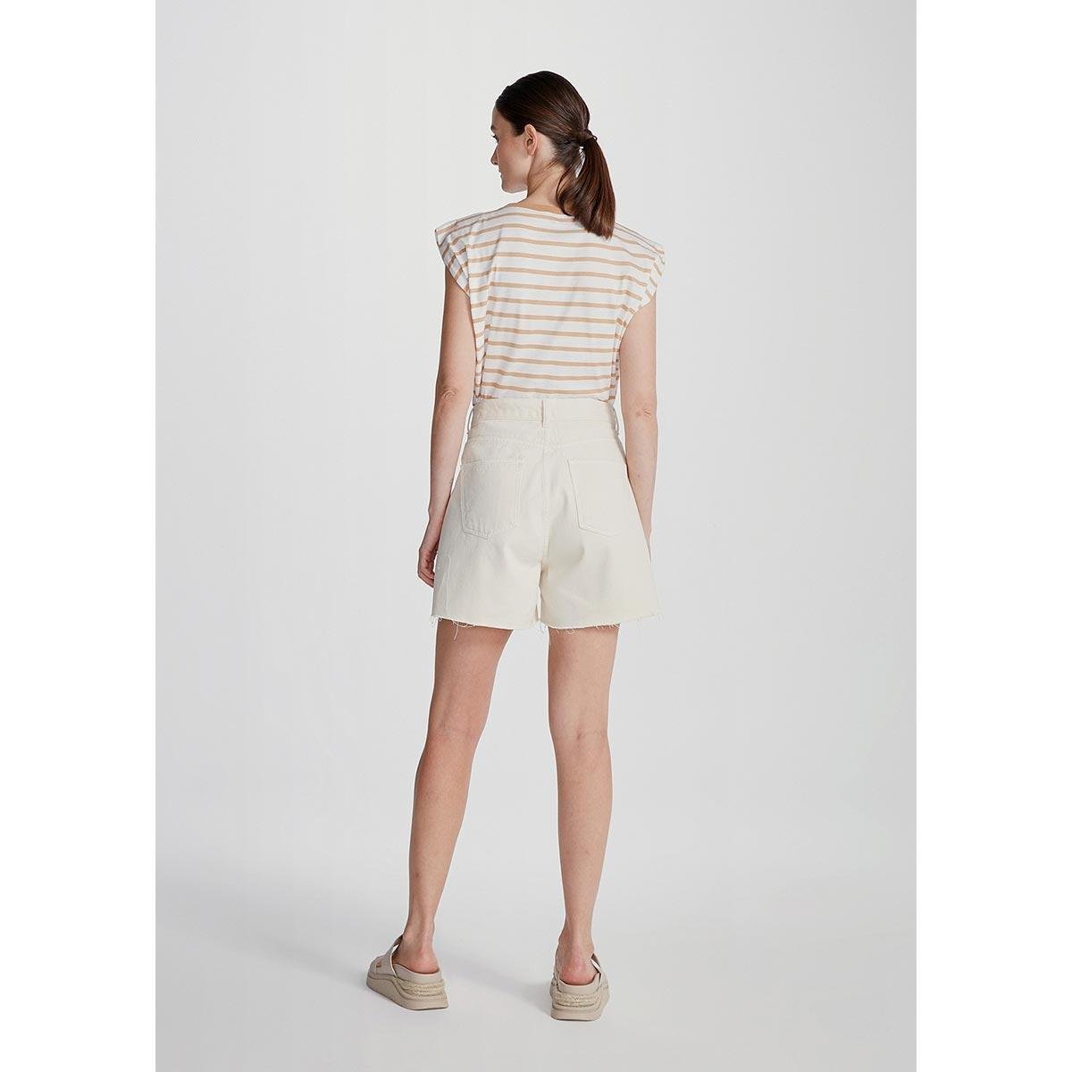 Shorts Sarja Feminino Reto - HBCXYVCSN3 - Branco Menor preço em Shorts Sarja Feminino Reto - HBCXYVCSN3 - Branco