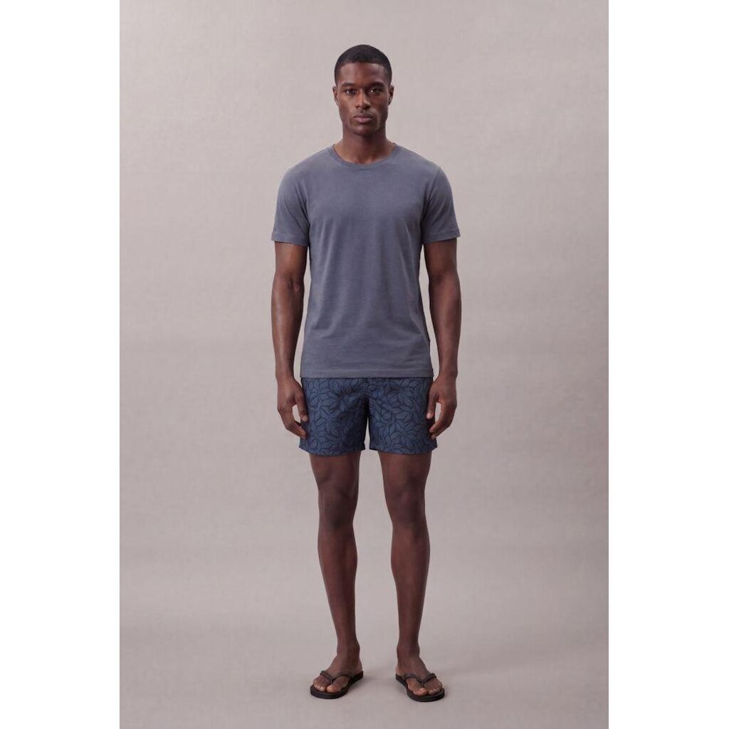 Shorts Swim Masc Folhas - Marinho