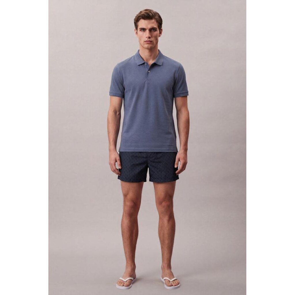 Shorts Swim Masc Logo Aop - Marinho