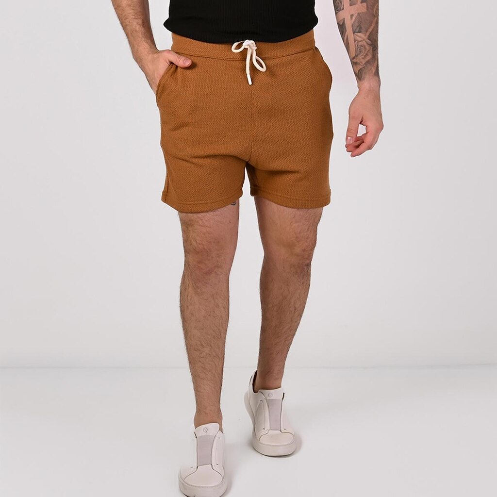 Shorts Versatiold Texture Cotton Marrom