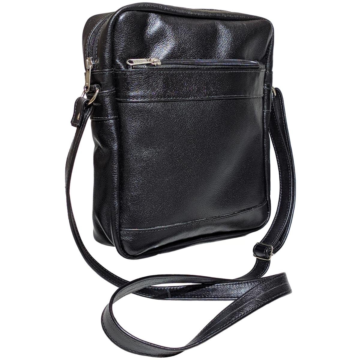 Shoulder Bag Masculina Em Couro Bolsa Tiracolo Capanga - Chumbo+Preto Menor preço em Shoulder Bag Masculina Em Couro Bolsa Tiracolo Capanga - Chumbo+Preto