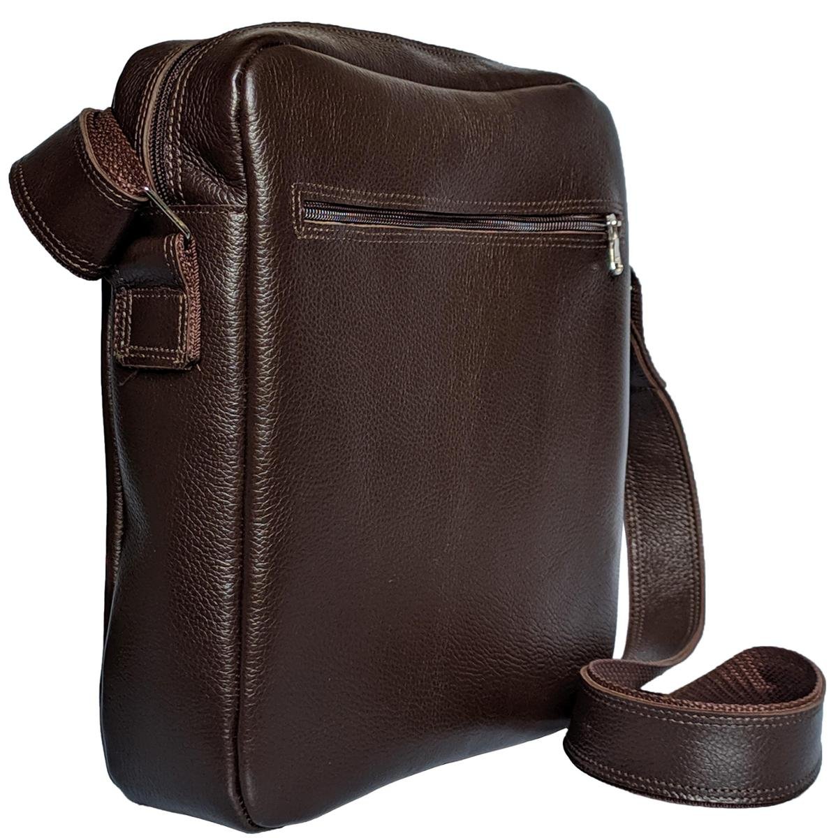 Shoulder Bag Masculina Em Couro Bolsa Tiracolo Capanga - Marrom Menor preço em Shoulder Bag Masculina Em Couro Bolsa Tiracolo Capanga - Marrom