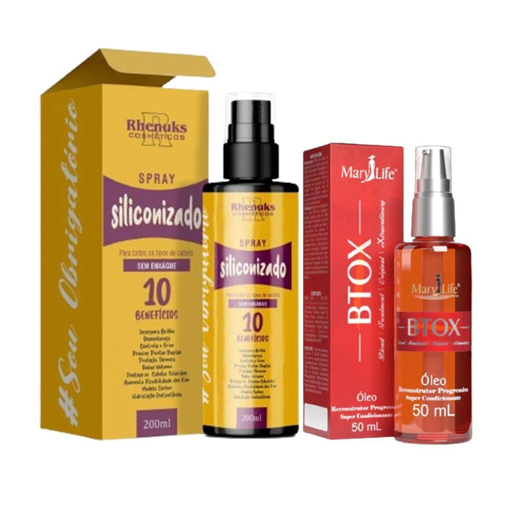Siliconizado Rhenuks 200ml  + Óleo Reconstrutor Progressivo Btox 50ml