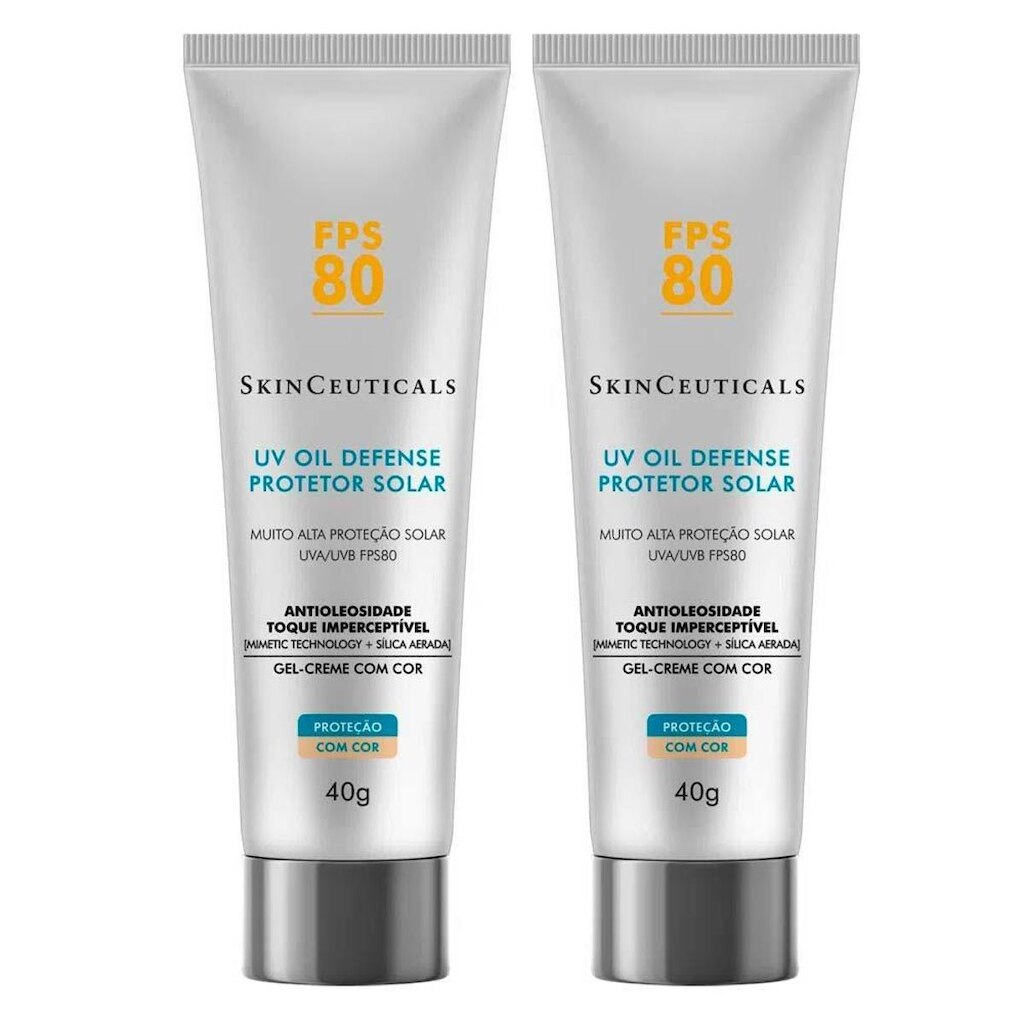 SkinCeuticals UV Oil Defense Tinted Kit com 2 Unidades – Protetor Solar com Cor FPS80 - Universal Ki