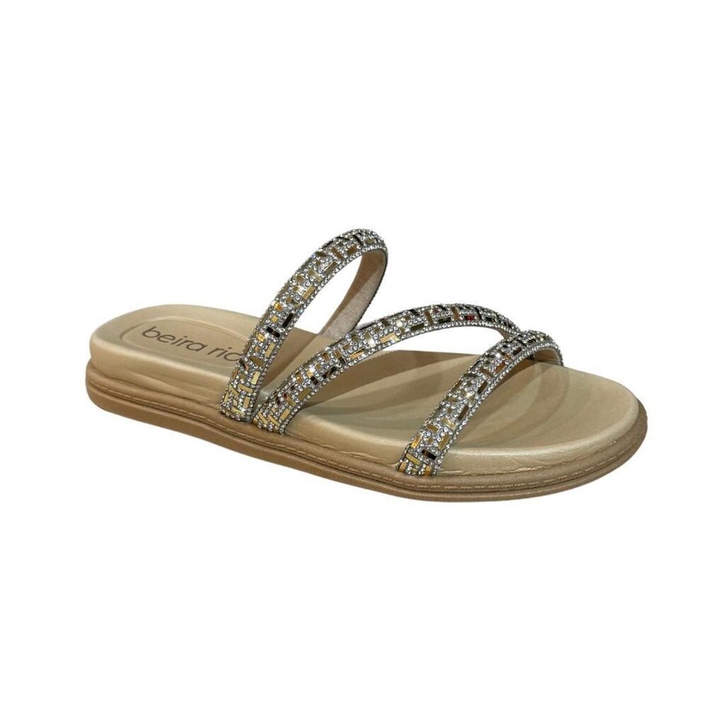 Slide Flat Beira Rio Papete Strass 8488 Tamanho especial