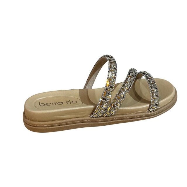 Slide Flat Beira Rio Papete Strass 8488 Tamanho especial