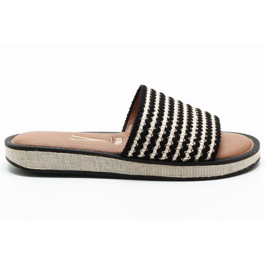 Slide Vizzano Trama Feminino - Preto