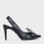 Slingback Carrano Laço Ilhós Salto Fino PRETO - 195179 - Preto
