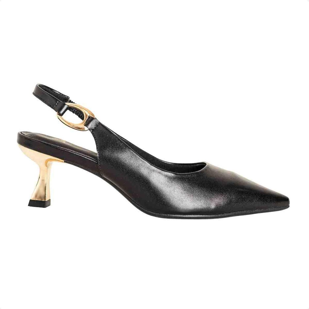 SLINGBACK FEMININO DM SALTO MÉDIO TAÇA PRETO