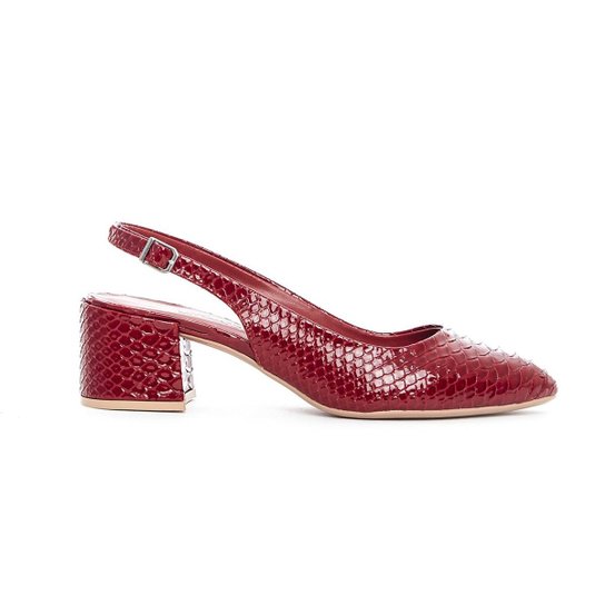 Slingback Ivy Verniz Feminino - Vermelho