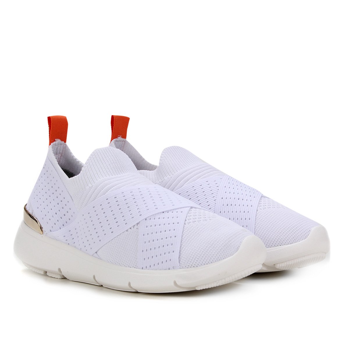 Slip On Bebecê Jogging Malha Elástico Feminino Branco Menor