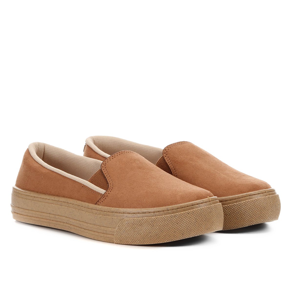 Tênis Feminino Slip On Beira Rio Caramelo Nobuck 4220.202 nas americanas
