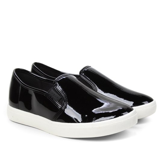 Slip On Colcci Básico Verniz Feminino - Preto