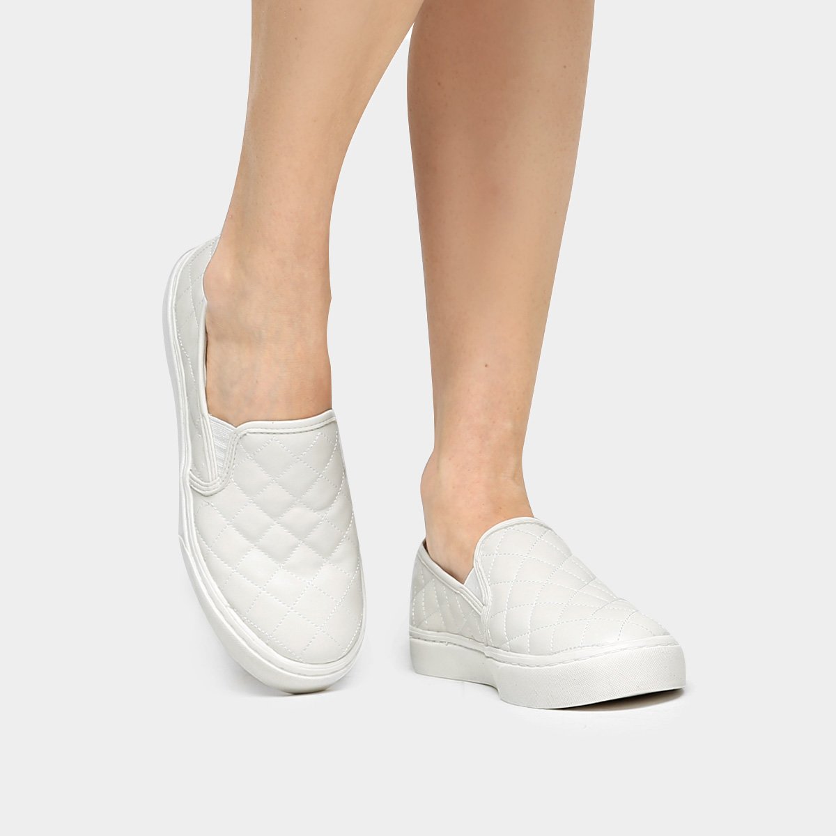 slip on feminino branco couro