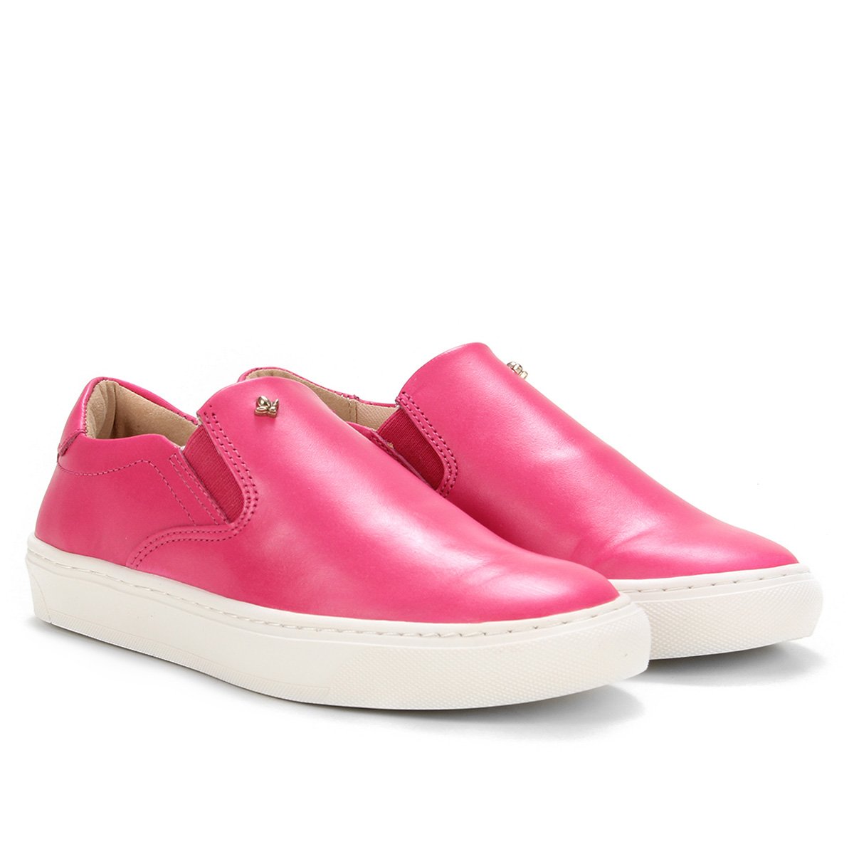 Slip On Couro Cravo & Canela Básico Feminino - Pink Menor preço em Slip On Couro Cravo & Canela Básico Feminino - Pink