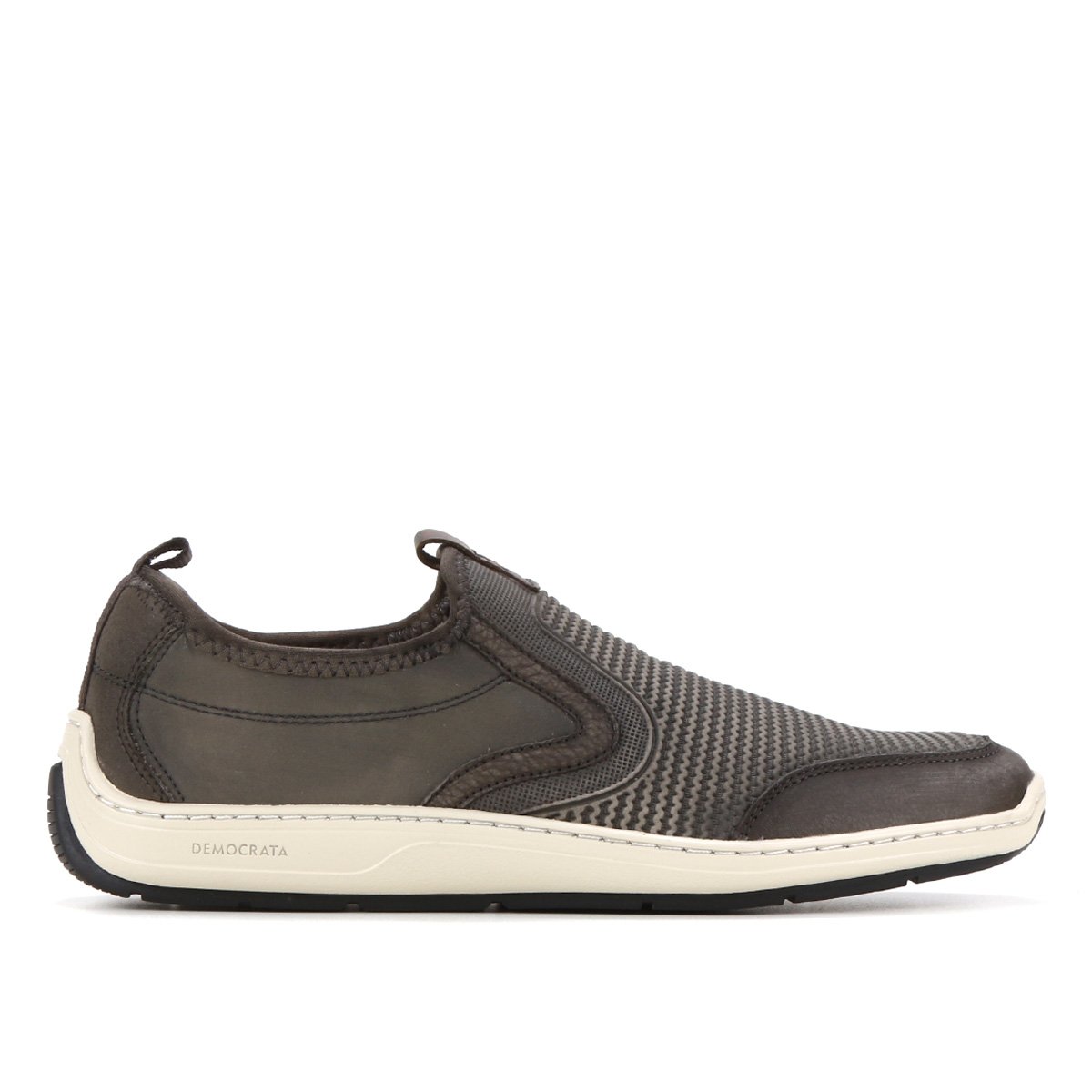 Slip On Couro Democrata Tour Masculino - Preto+Marrom Menor preço em Slip On Couro Democrata Tour Masculino - Preto+Marrom