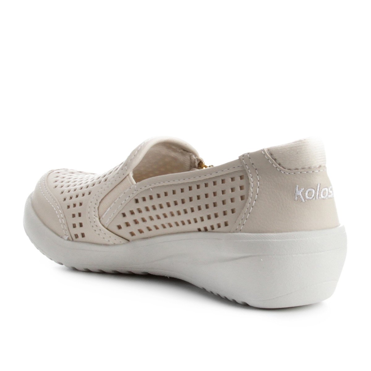 slip on couro kolosh furinhos com zíper lateral feminino