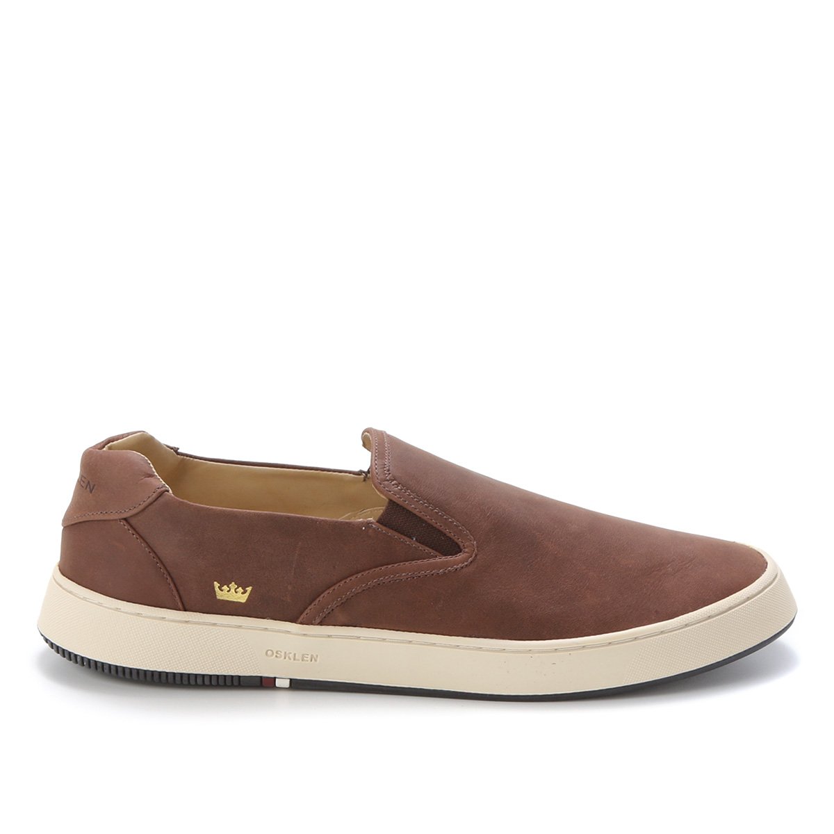 Slip On Couro Osklen Soho Masculino - Marrom Escuro Menor preço em Slip On Couro Osklen Soho Masculino - Marrom Escuro