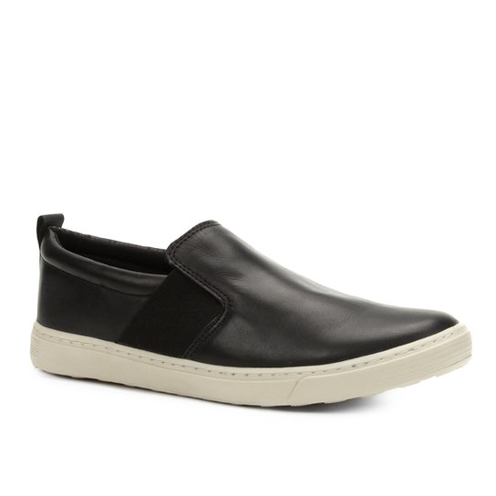 Slip On Couro Shoestock Básico Masculino - Preto