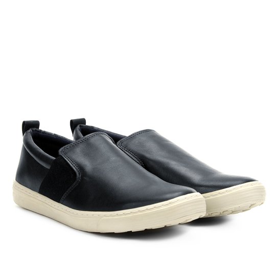 Slip On Couro Shoestock Básico Masculino - Marinho