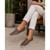 Slip On Feminino Couro Legítimo EstiloMix Confortável Casual Off White 34 - Avelã
