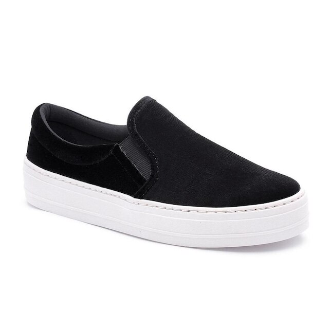 Slip On Feminino Flat Form Tenehi Veludo