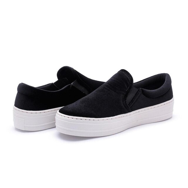 Slip On Feminino Flat Form Tenehi Veludo