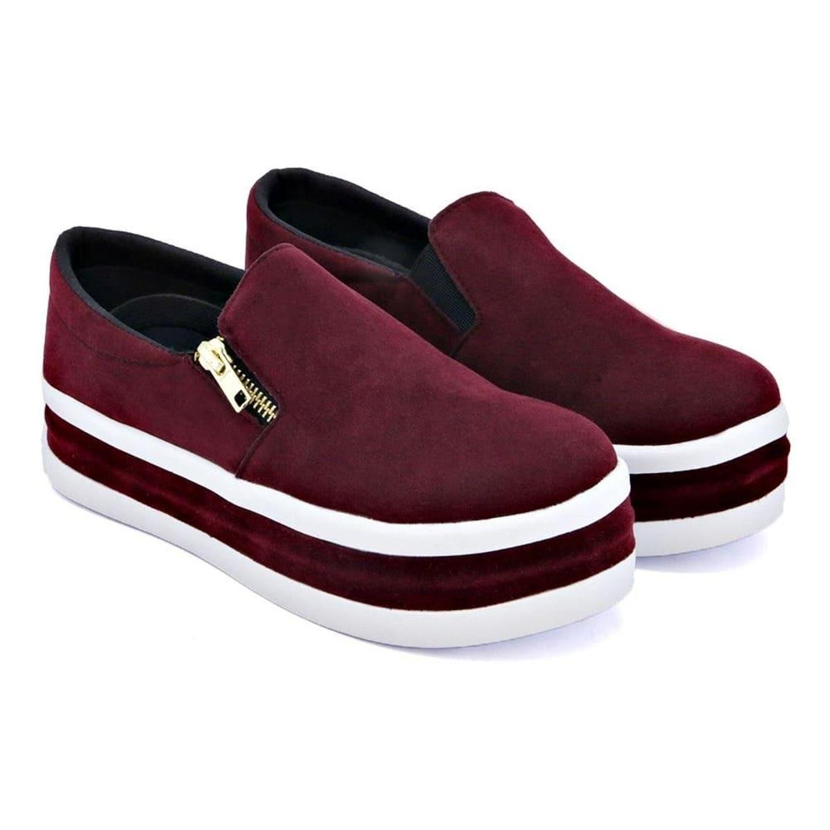 Slip On Feminino Sola Alta GuGi Tênis Plataforma Com Zíper Iate Macio Para Ficar Alta Menor preço em Slip On Feminino Sola Alta GuGi Tênis Plataforma Com Zíper Iate Macio Para Ficar Alta