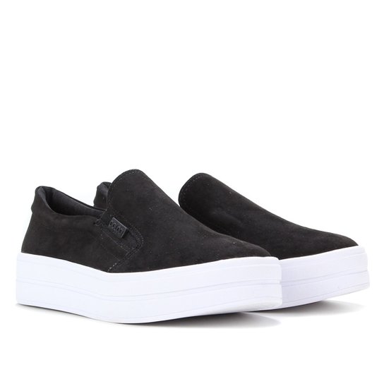 Slip On Flatform Colcci Camurça Feminino - Preto