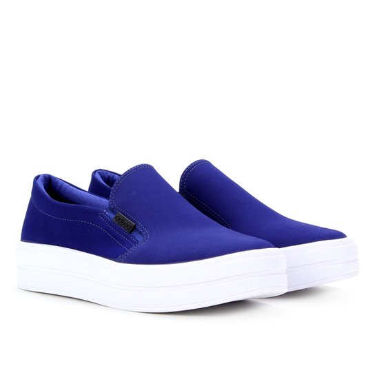 Slip On Flatform Colcci Nobuck Feminino - Azul