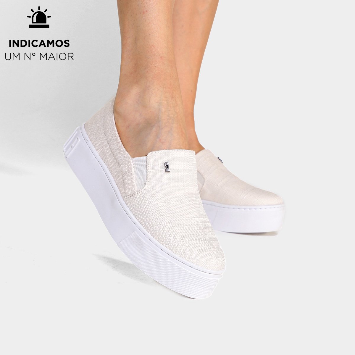Slip On Flatform Santa Lolla Básico Feminino - Off White | Zattini